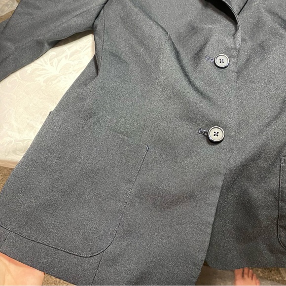 NEW Design Collective Blazer Size 4 Charcoal Black Button Up Front Pockets - Picture 2 of 11